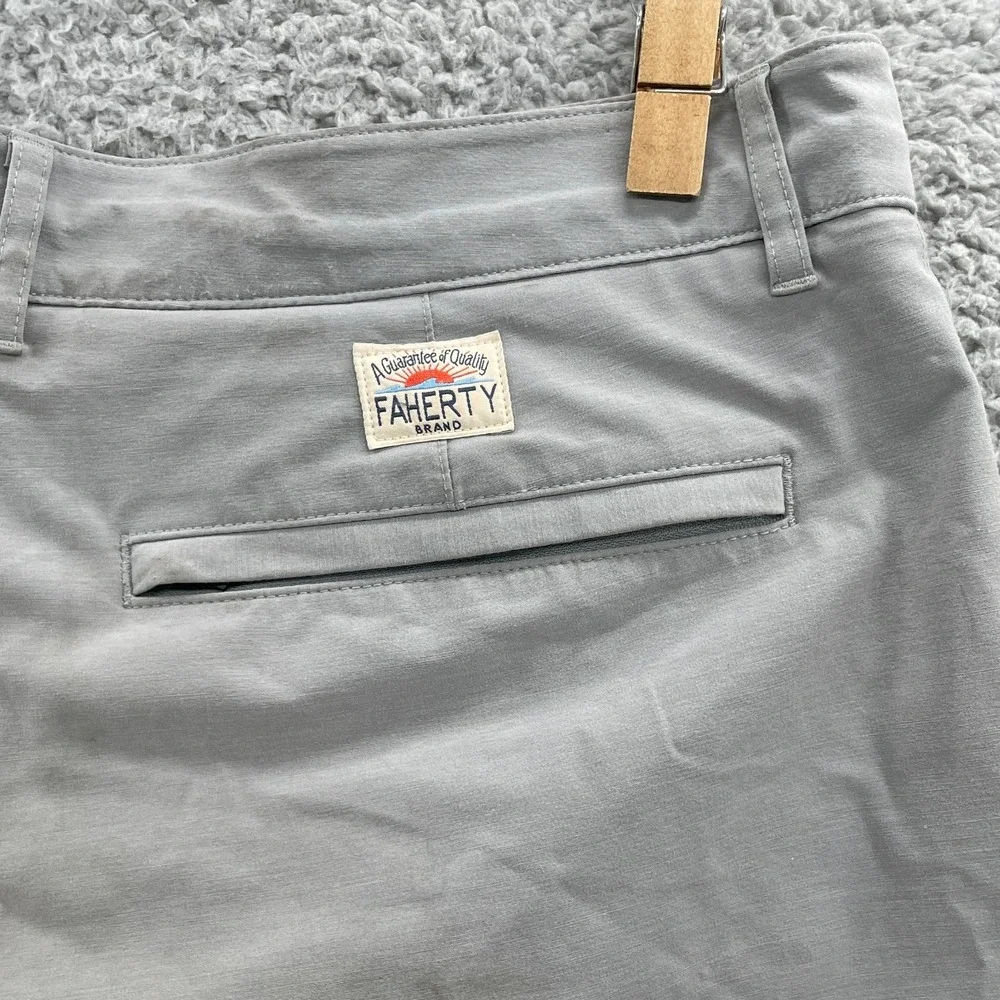 Faherty All Day Shorts Men 40x6* Gray Chino Preppy Outdoor Golf Performance Surf